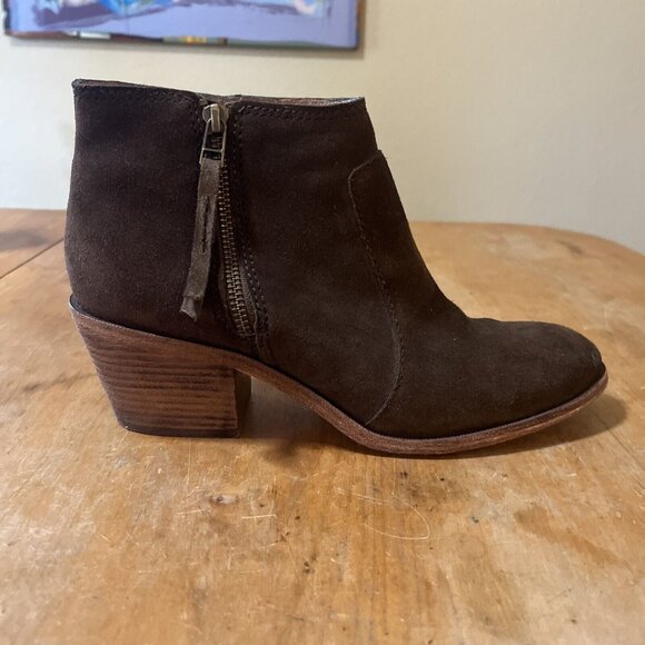 Madewell Janice Side Zip Booties Boots Size 10 Leather Brown F5076 2in Heel - Picture 3 of 14